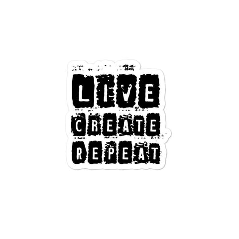 "Live.Create.Repeat" Bubble-free stickers